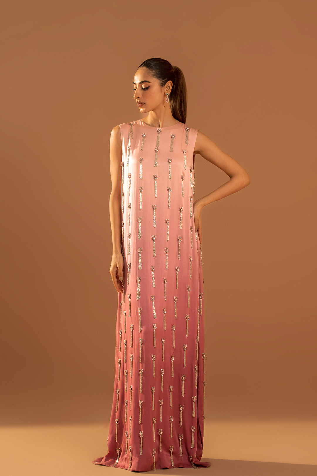 Ombre Pink Tassle Dress