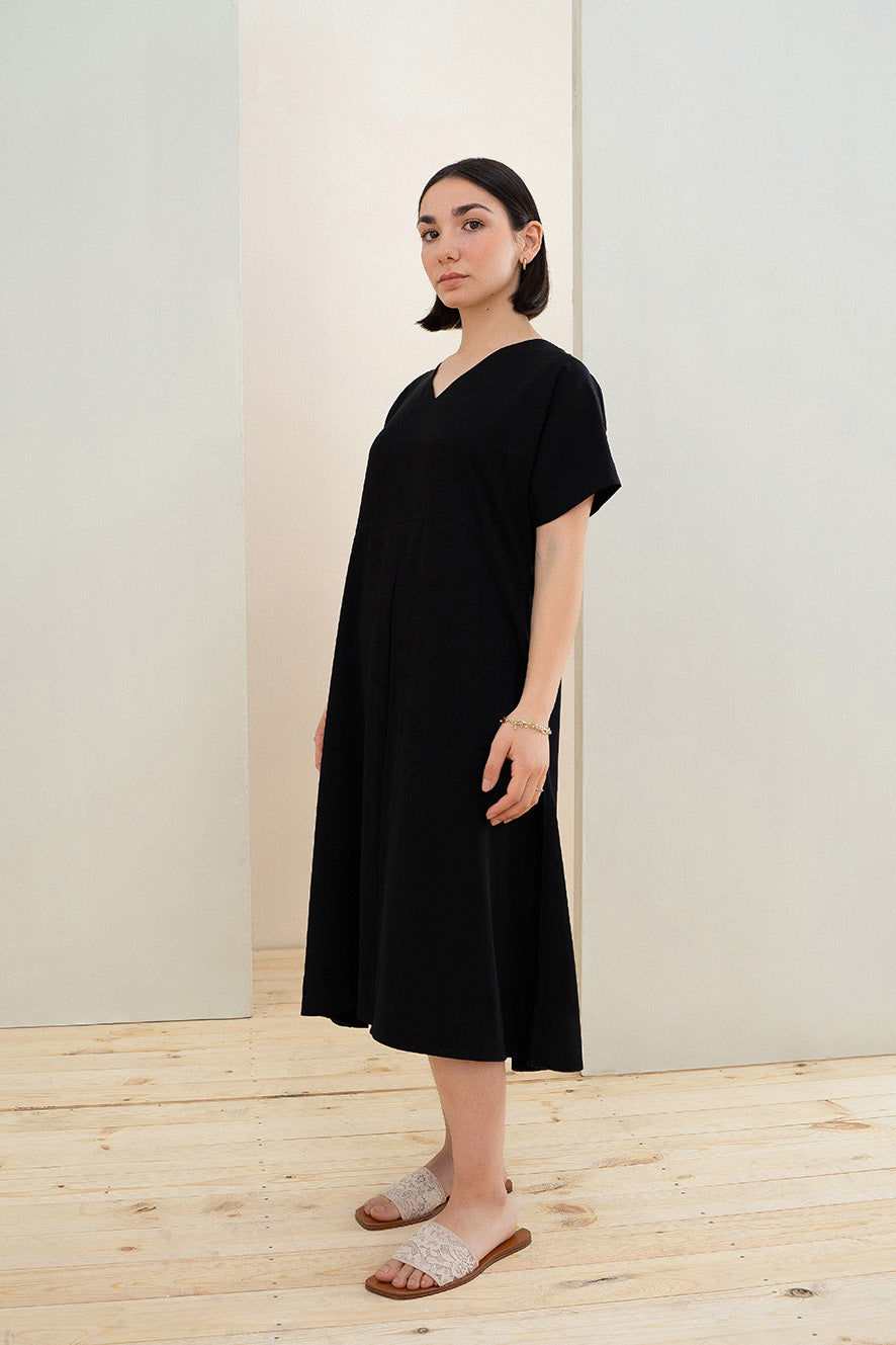 Midi Dress with Box Pleat