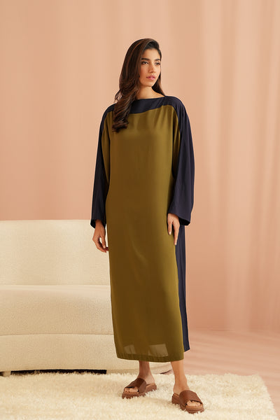 Olive Color Block Dress