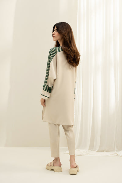 Ivory and Green Tunic
