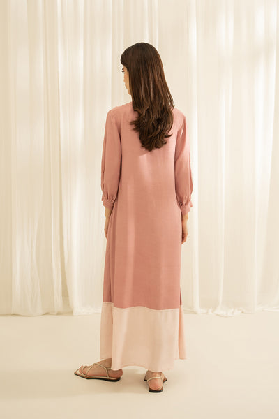 Pink Color Block Dress