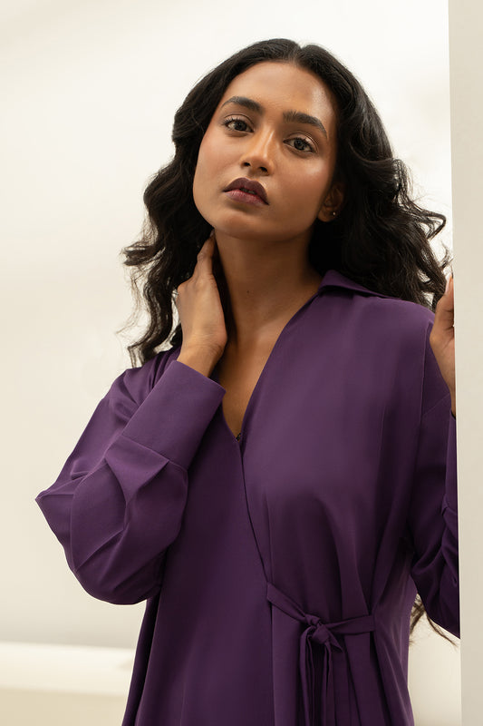 Purple Wrap Around Top