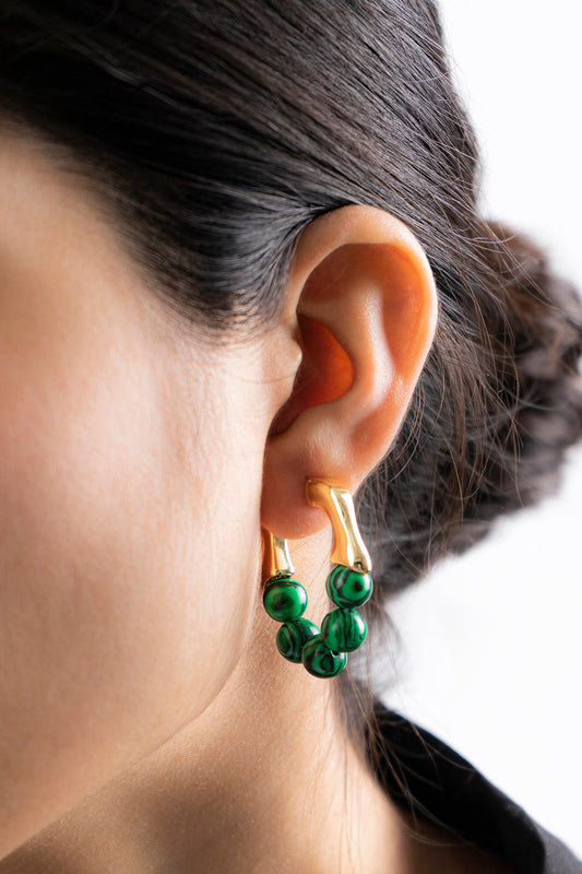 Green Discoid Earrings