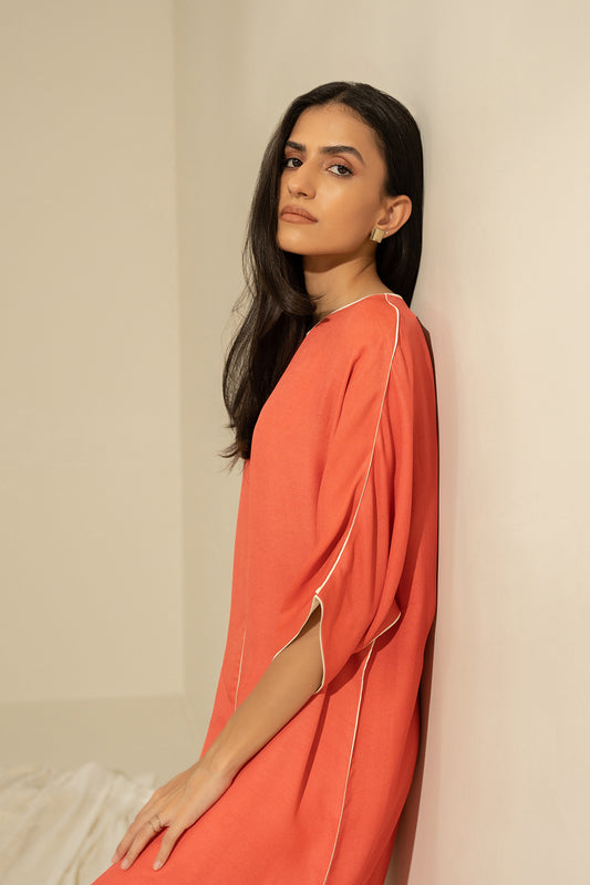 Coral Batwing Dress