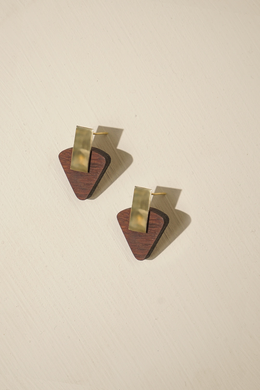 Triangular Wooden Earrings