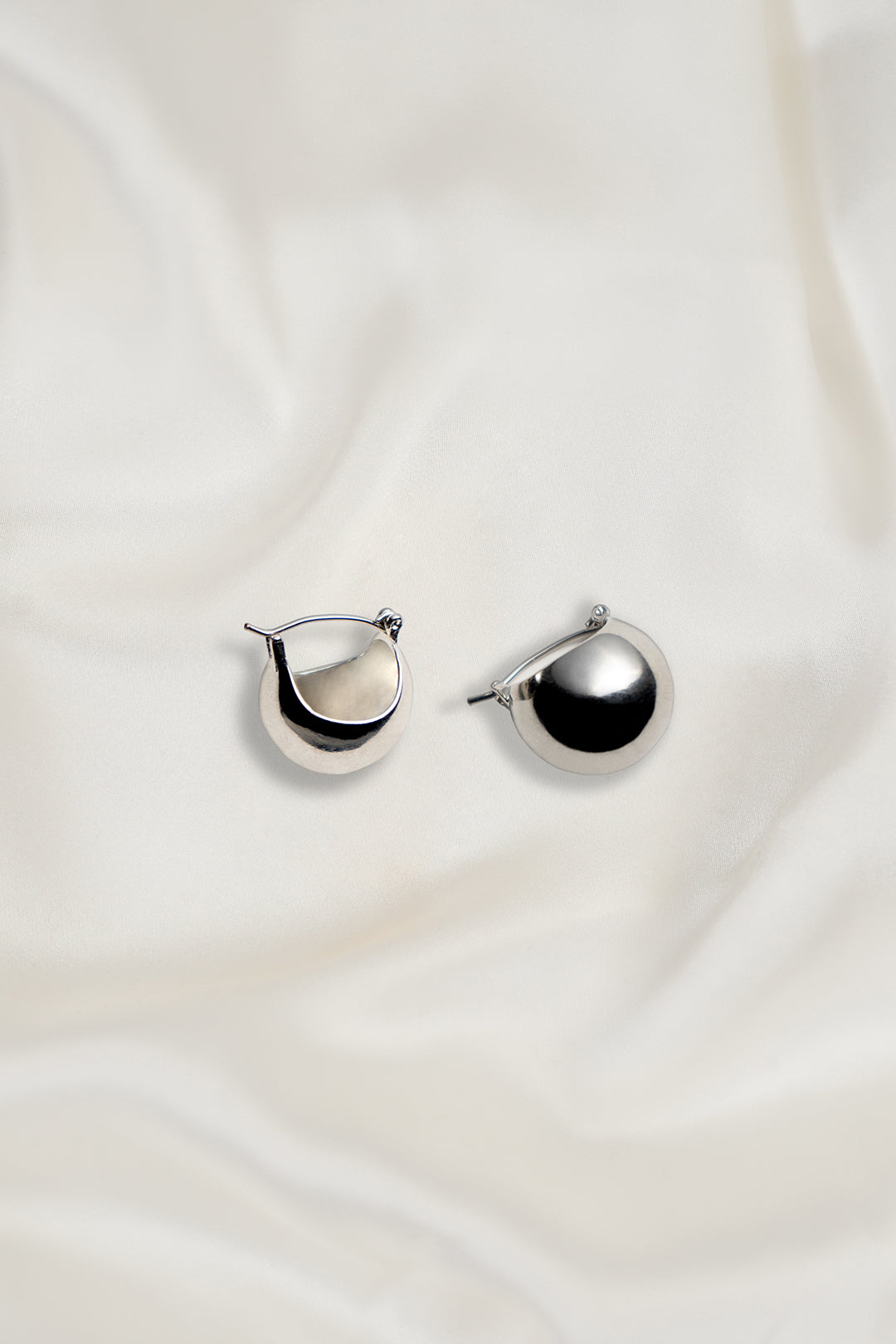 Silvery Dome Earrings