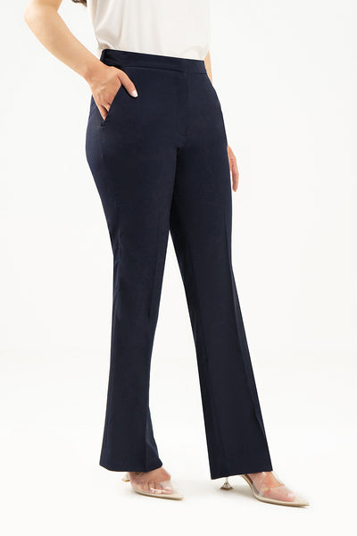 Suan Flexi Waist Pants - Navy