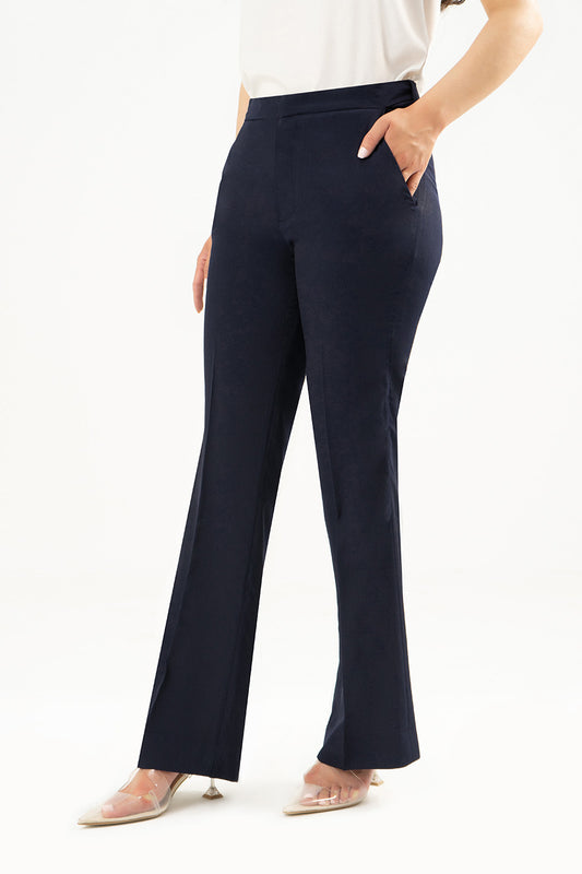 Suan Flexi Waist Pants - Navy