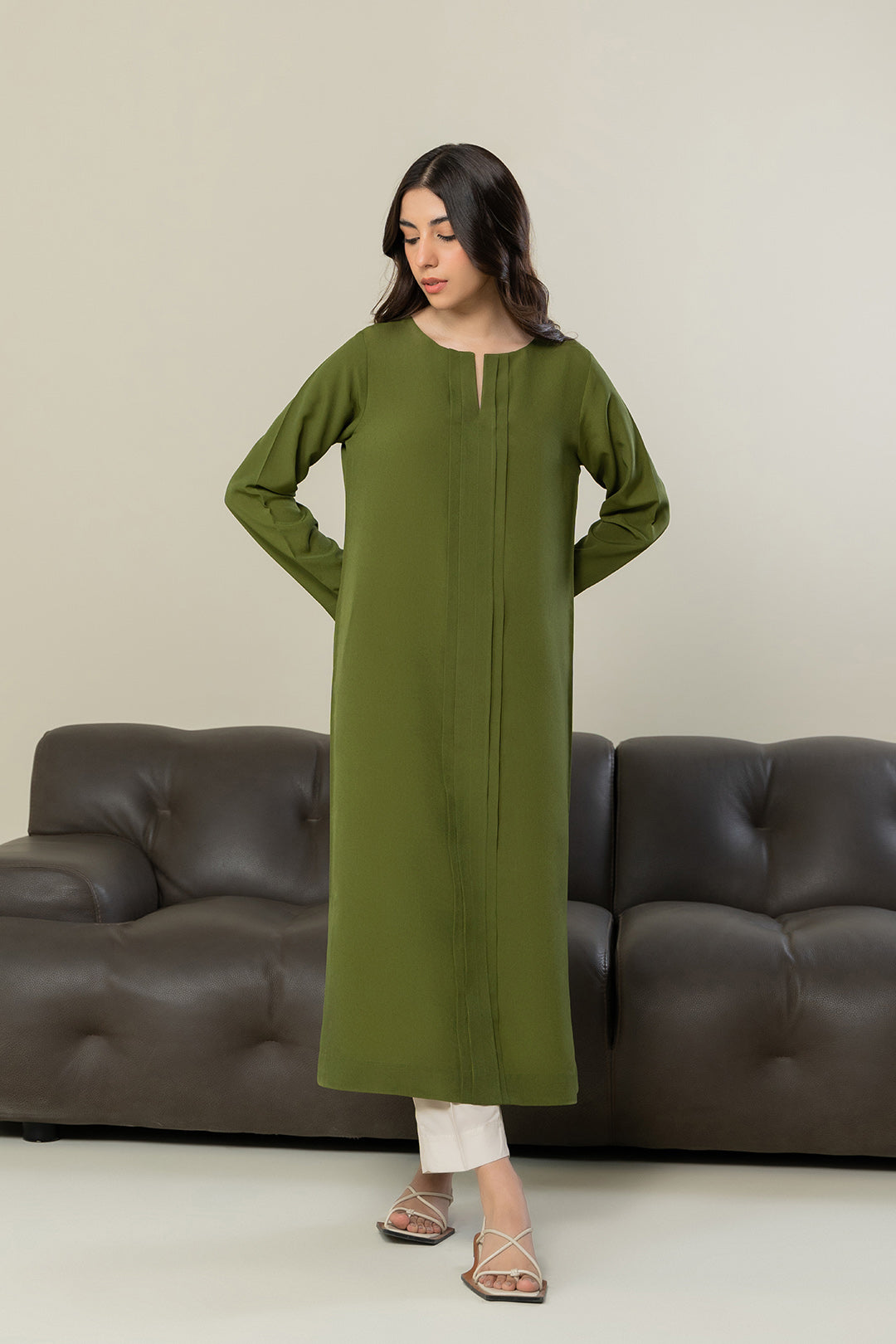 Olive Long Top
